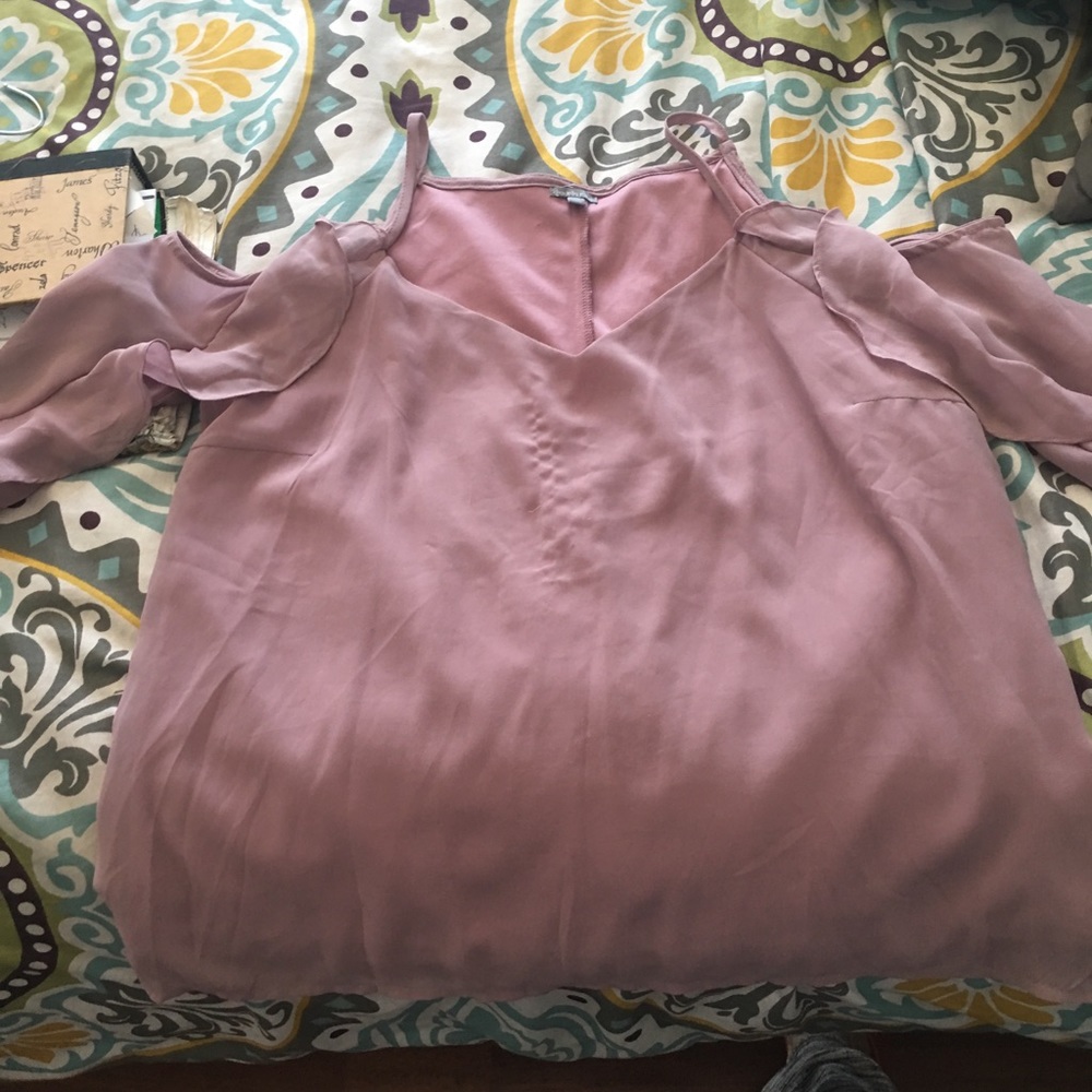 Top, peep shoulder blouse